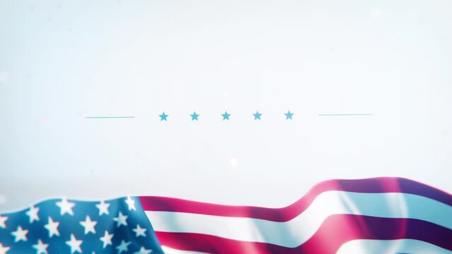 Animation of waving american flag at bottom of the screen.