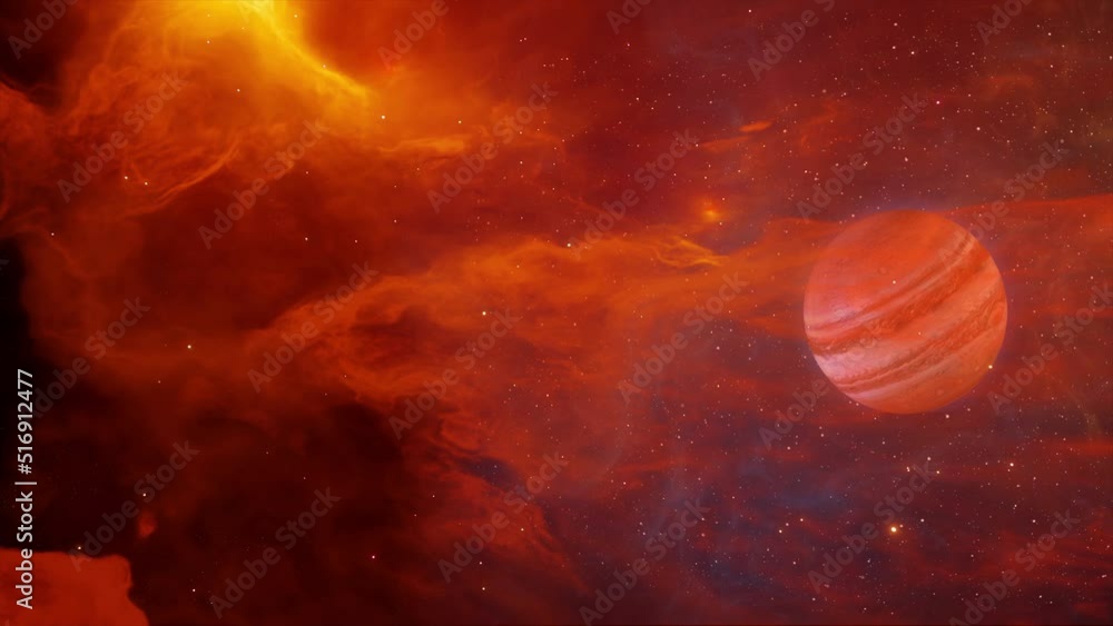 Wall mural 4k 3d animation - zooming into a nebula..