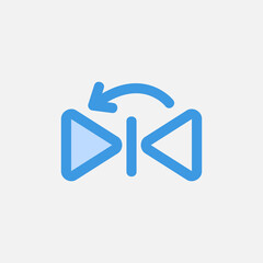 Flip vertical icon in blue style about text editor, use for website mobile app presentation