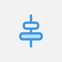 Horizontal alignment icon in blue style about text editor, use for website mobile app presentation