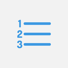 Obraz premium Number list icon in blue style about text editor, use for website mobile app presentation