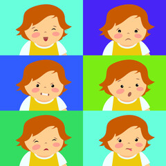different emotions of one child