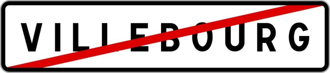 Panneau sortie ville agglomération Villebourg / Town exit sign Villebourg
