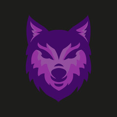 Wolf Icon Mascot Without Strokes