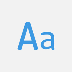 Uppercase lowercase icon in blue style about text editor, use for website mobile app presentation