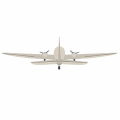 Vintage passenger airplane. Screw airliner, vector illustration