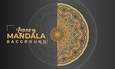 Luxury mandala background with golden Background pattern Arabic Islamic Style.