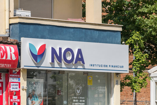 Tirana, Albania - June 4, 2022: Logo of NOA, Financial Institution.