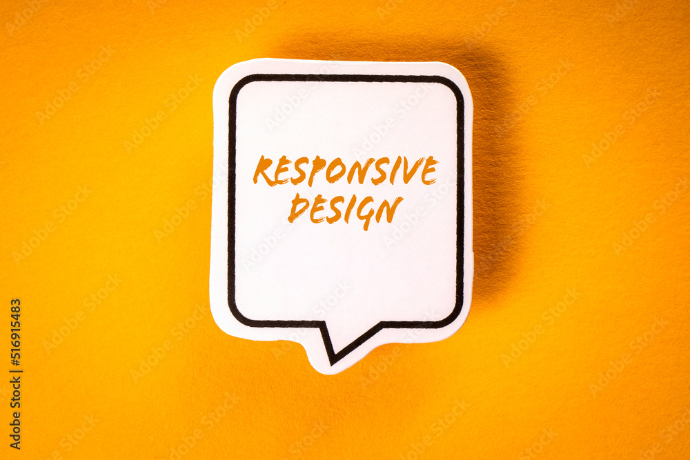 Canvas Prints responsive design. white speech bubble on yellow background