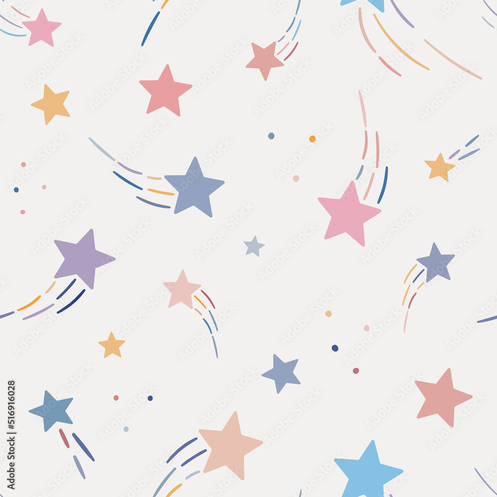 Poster colorful vector pattern with stars, seamless background