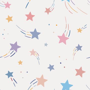 Colorful vector pattern with stars, seamless background