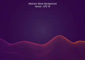 Abstract wave background design (sound wave style) with removable grid line, purple color tone