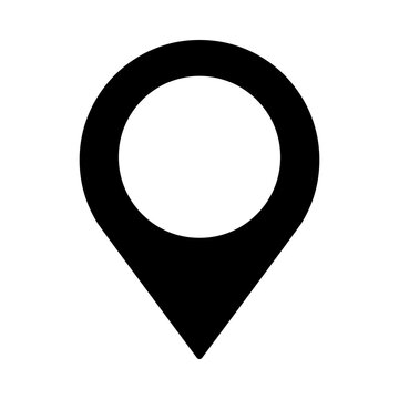 Black Map Pin Drop Icon.