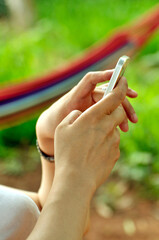 a chinese women using mobile phone