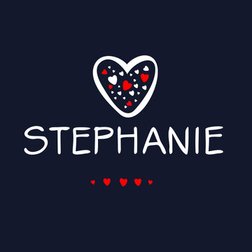 (Stephanie) Calligraphy name, Vector illustration.