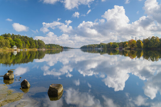 Reflection of clouds in lake