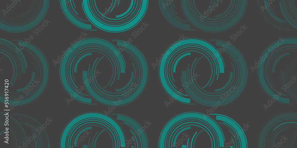 Poster abstract dark green vintage style coupled concentric half circles pattern background, wide scale tex