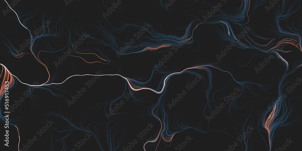 Poster abstract dark modern style geometric background design, blue and brown 3d flowing flashing spreading