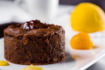 Chocolate fudge with jam