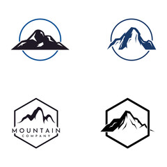Mountain landscape view, minimalistic design. Logo for photographers, climbers and adventurers. Editing using vector illustration.