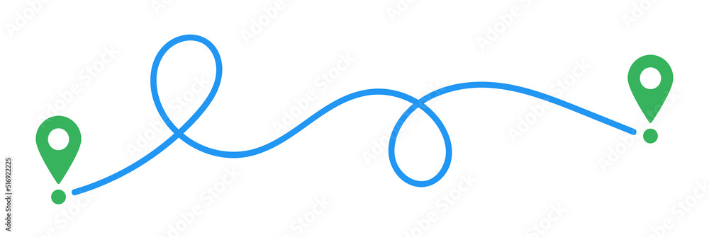 Poster Pathway with pin pointers icon vector illustration.