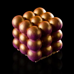 Dessert, gold-pink balls