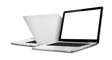 Laptop front and back side mockup