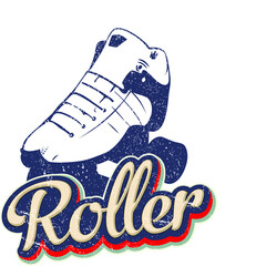 Old style illustration of a roller skate. 