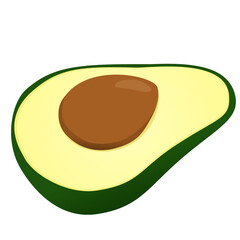 Half of ripe avocado vector