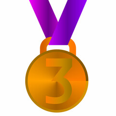 gold medal with ribbon