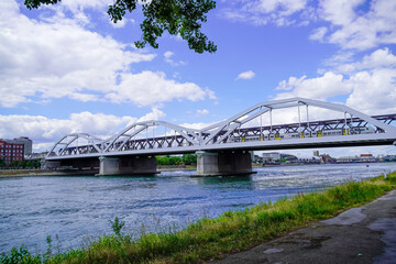 Konrad Adenauer Bridge on the Rhine near Ludwigshafen.
