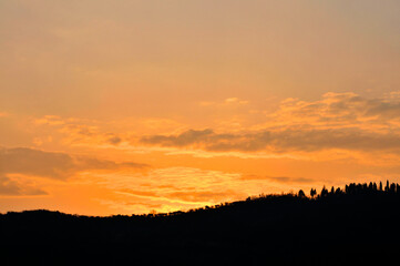 sunset over the mountains