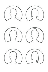 Men and women avatars set. Male and female silhouettes. Profiles abstract people. Unknown or anonymous persons. Vector illustration