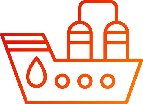 orange ship with oil drop icon clip art preview