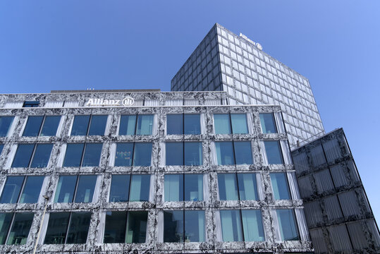 Contemporary modern office building of insurance company Allianz at Wallisellen, Canton Zürich, on a sunny summer day. Photo taken June 18th, 2022, Wallisellen, Switzerland.