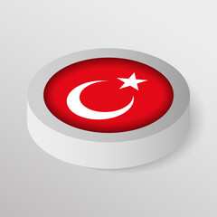 EPS10 Vector Patriotic shield with flag of Turkey.