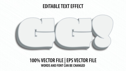 Editable text effect modern 3d GG and minimal font style