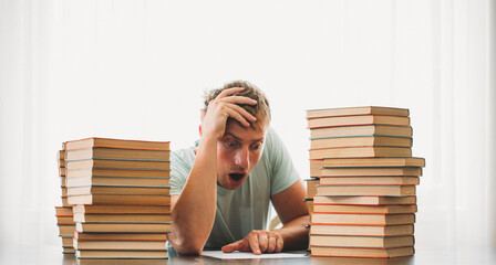 student with books. Back to school. Book. Education. 