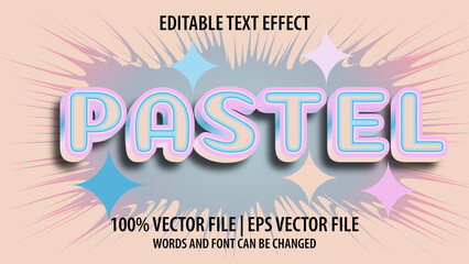 Editable text effect modern 3d PASTEL and minimal font style