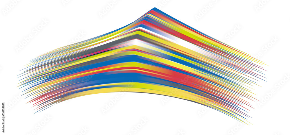 Poster colorful flow brushstroke. ribbon isolated line.. realistic volume wave. liquid paint ink shape isol