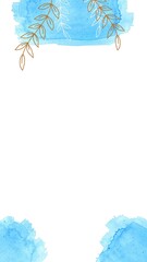 Blue aesthetic background with watercolor