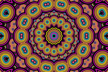 Creative abstract background with a beautiful fractal ornament and an intricate star in the center of the composition