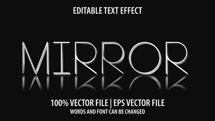 Editable text effect modern 3d MIRROR and minimal font style