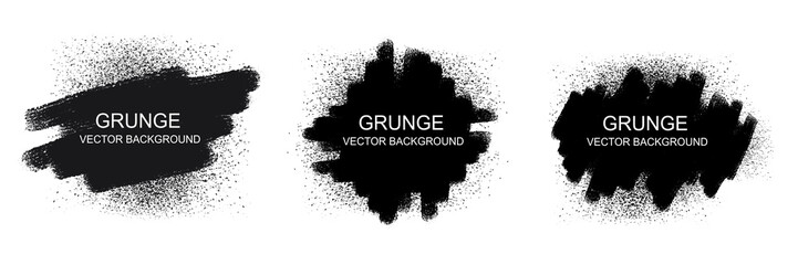 Abstract black watercolor ink blobs - 17