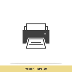 Print Icon. Printer Symbol. Design Logo Template. Vector Icon EPS 10 Pixel Perfect