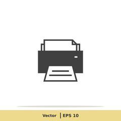 Print Icon. Printer Symbol. Design Logo Template. Vector Icon EPS 10 Pixel Perfect
