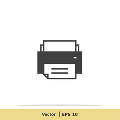 Print Icon. Printer Symbol. Design Logo Template. Vector Icon EPS 10 Pixel Perfect