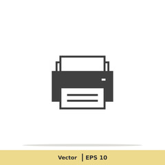 Print Icon. Printer Symbol. Design Logo Template. Vector Icon EPS 10 Pixel Perfect