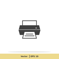 Print Icon. Printer Symbol. Design Logo Template. Vector Icon EPS 10 Pixel Perfect