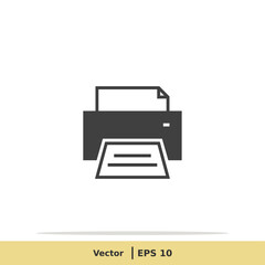 Print Icon. Printer Symbol. Design Logo Template. Vector Icon EPS 10 Pixel Perfect